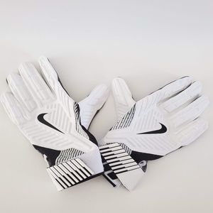 NIKE D-TACK LINEMAN PADDED NFL FOOTBALL GLOVES WHI